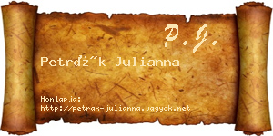 Petrák Julianna névjegykártya